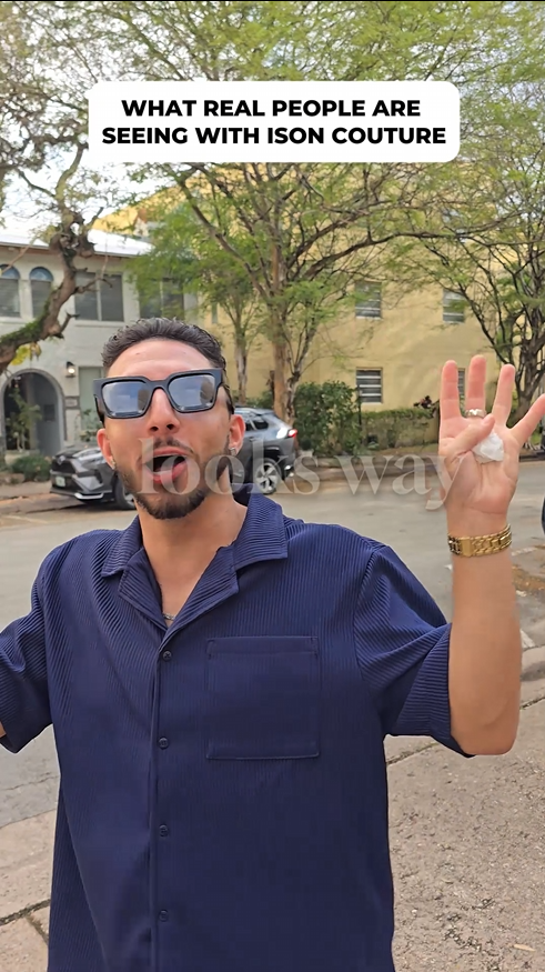 Mike Dipretta giving his testimonial about how great Ison Couture glasses are looking through the lens.