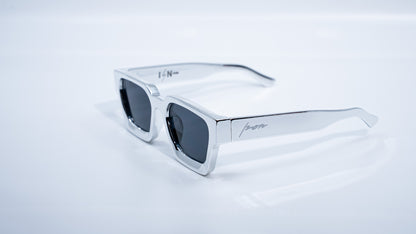 Chrome Square Frame Luxury Sunglasses