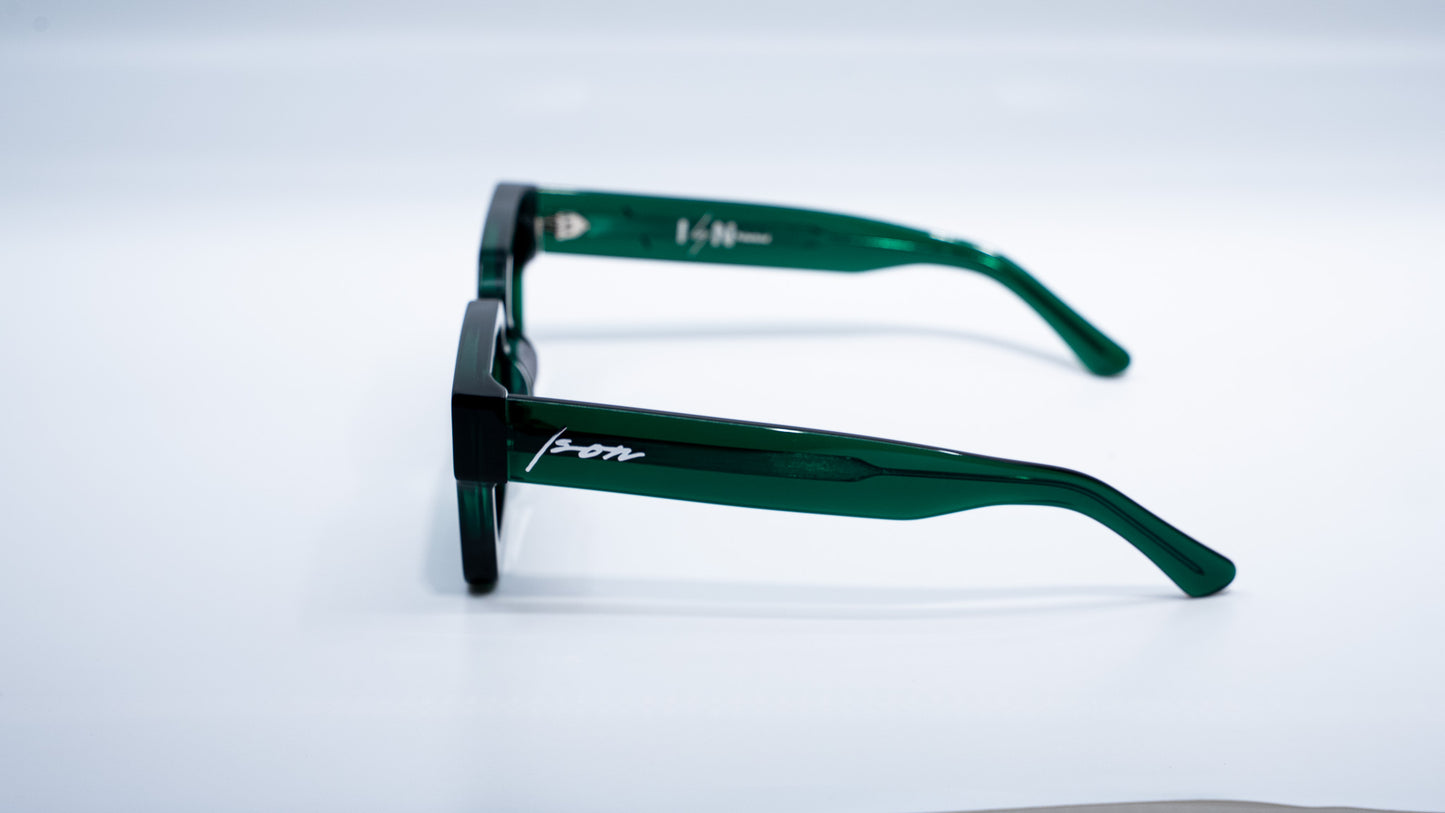 Emerald Green Plant Based Polarized Square frame sunglasses