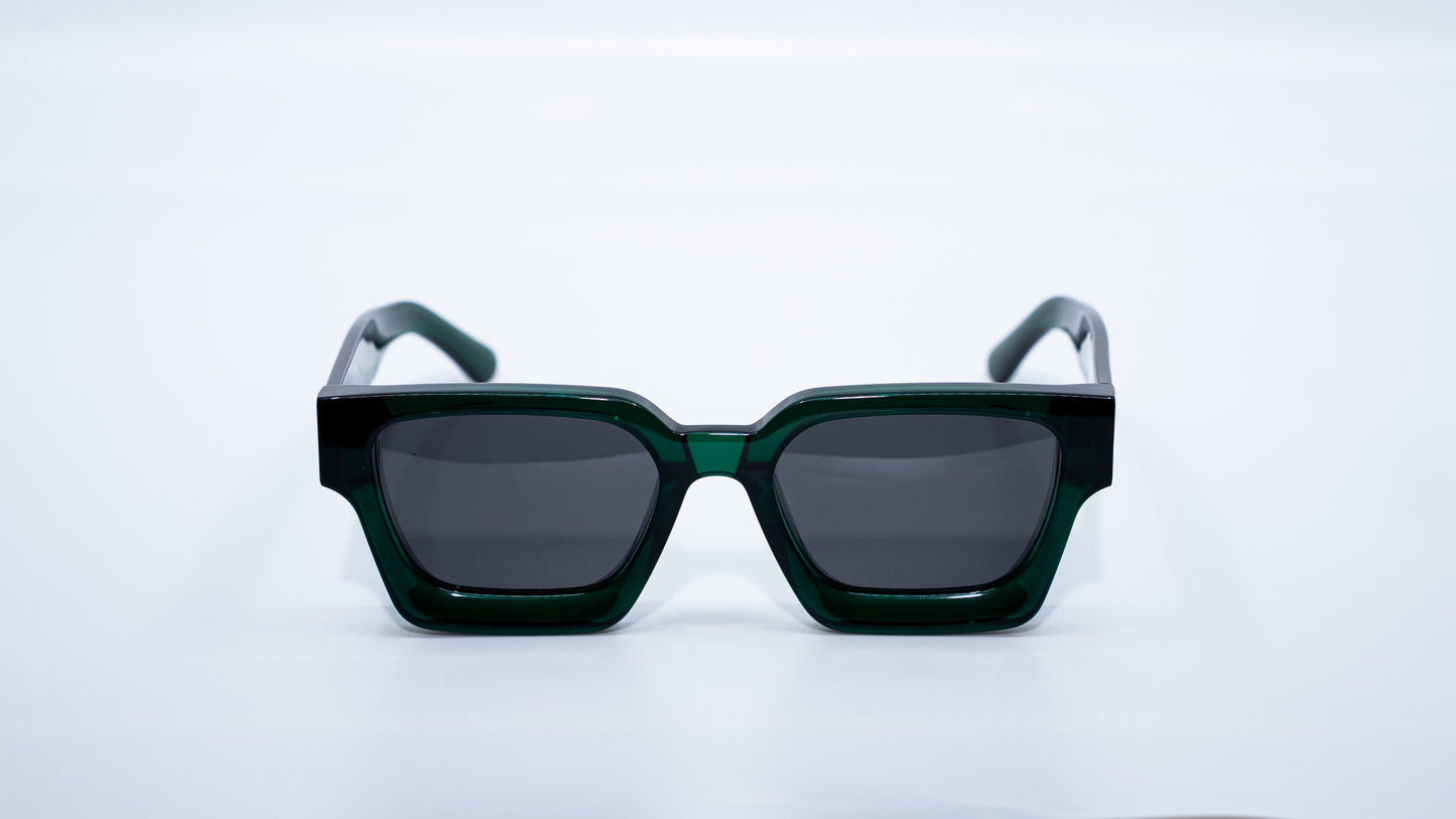 Emerald Green Plant Based Polarized Square frame sunglasses