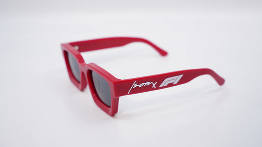 Ison Couture F1 Miami Race Red edition plant-based polarized square sunglasses