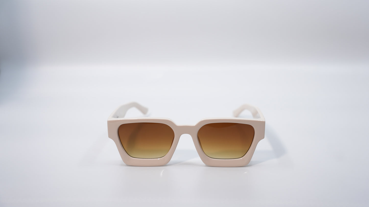 Krispy Crème Off White square frame shades | Warm Gradient Lens