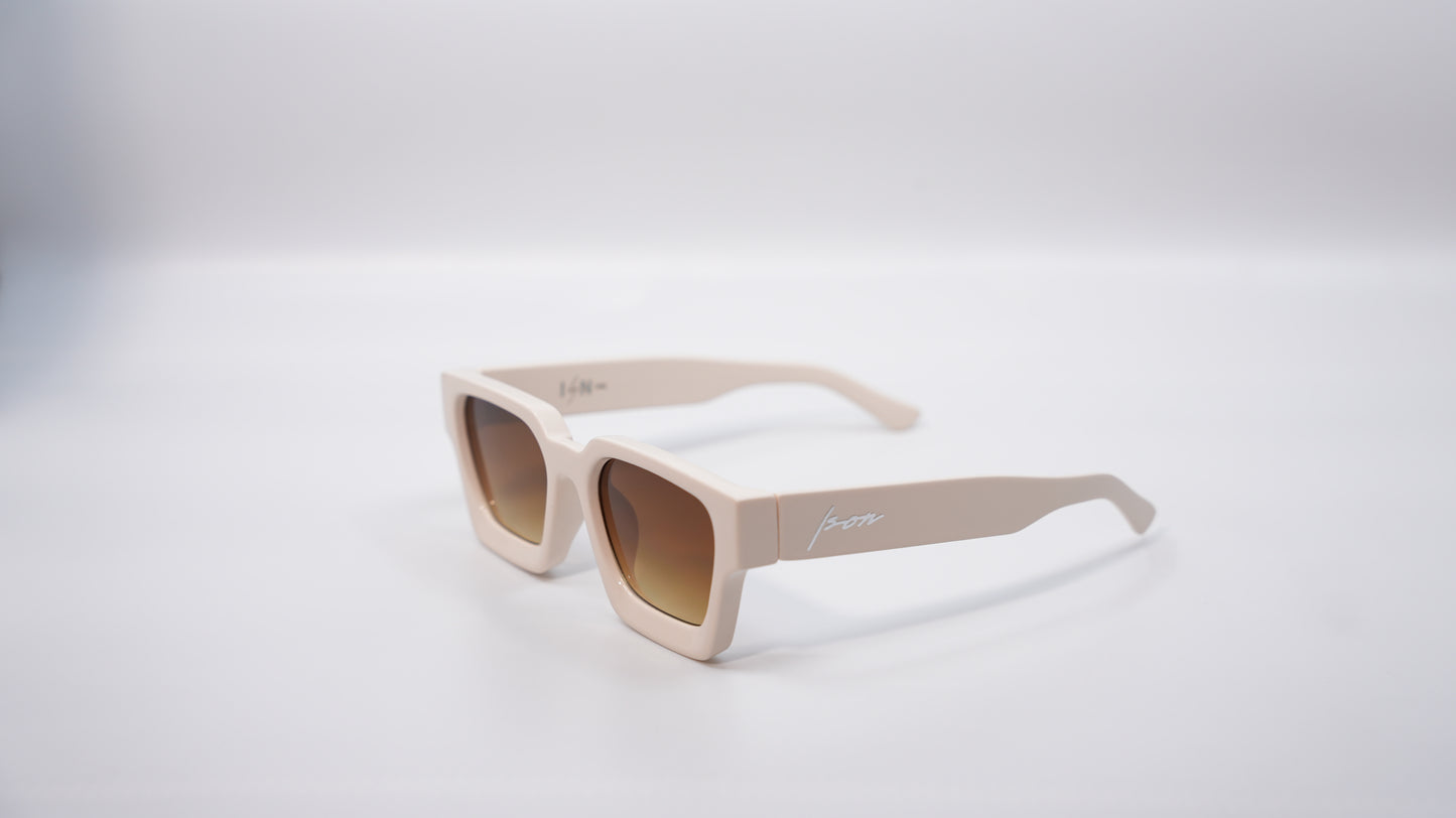 Krispy Crème Off White square frame shades | Warm Gradient Lens