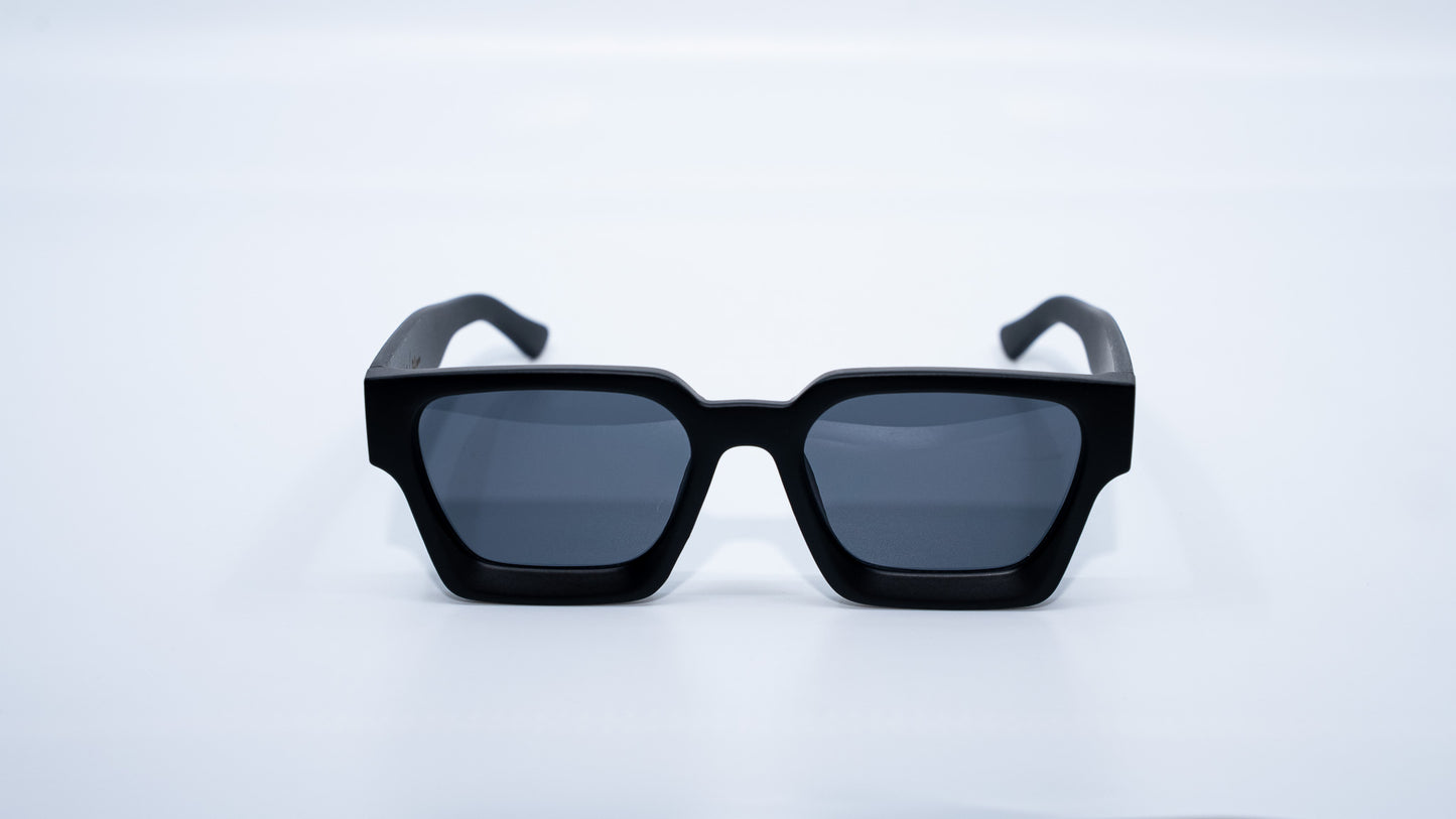 Ison Couture Matte Black sunglasses front view showing sleek matte finish