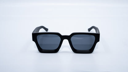 Ison Couture Matte Black sunglasses front view showing sleek matte finish