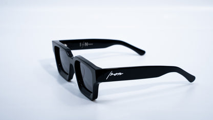 Ison Couture Polar Black plant-based polarized square sunglasses side angle view