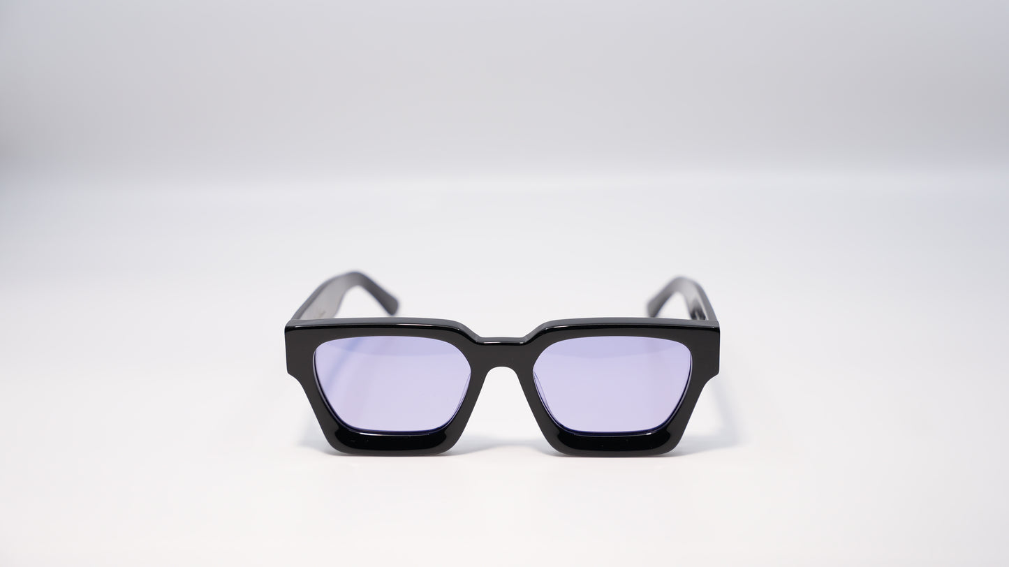 Ison Couture Purple Haze polarized sunglasses front view showing purple lens and frame