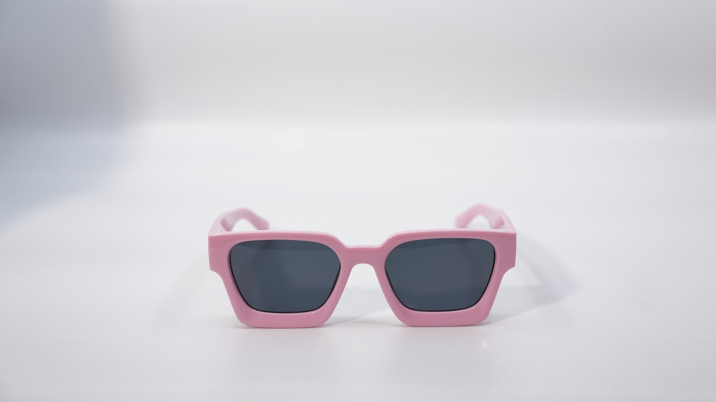 Ison Couture Soft Pink square bold frame sunglasses Front view