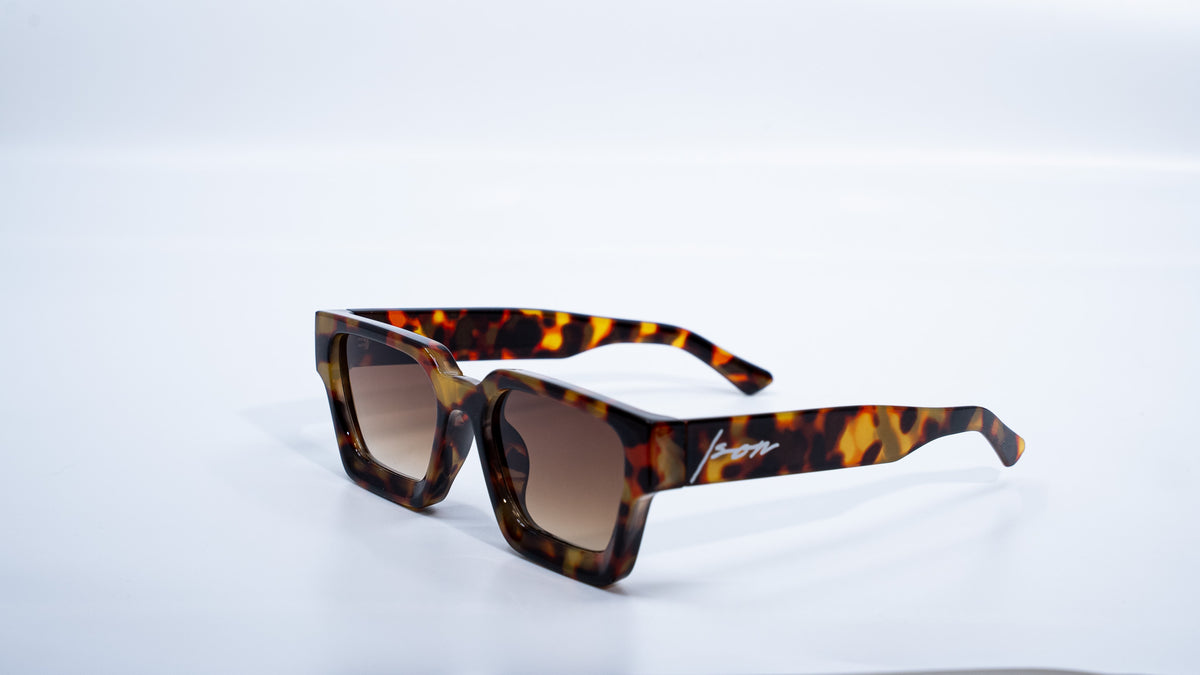 Tigers Eye- Tortoise Luxury Square Frame Sunglasses – Ison  display picture 2